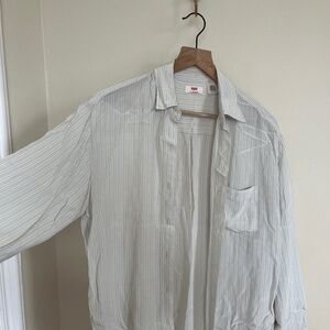 Levi's Oversized Striped Button Up Shirt
